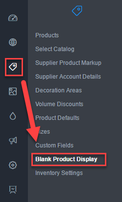 Blank Product Display Menu Item