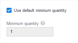 Minimum quantities settings
