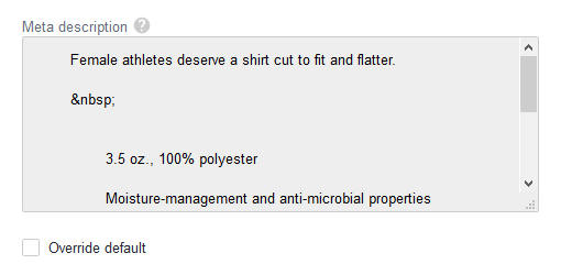 Meta Description Field