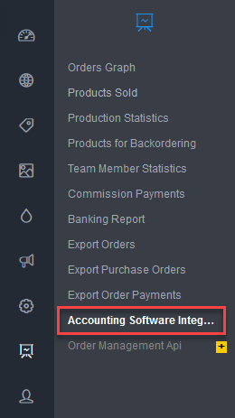 Accounting Software Integration Menu Item
