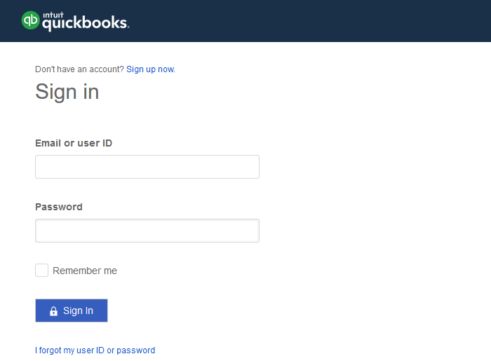QBO Sign In Dialog