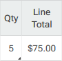 Qty and Line Total fields