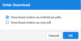 Order download options