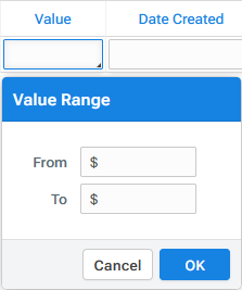 Abandoned Carts value filter