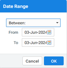Abandoned Carts 'Between' date filter
