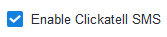 'Enable Clickatell SMS' checkbox