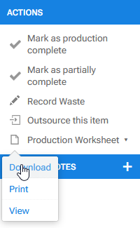 'Download Worksheet' action