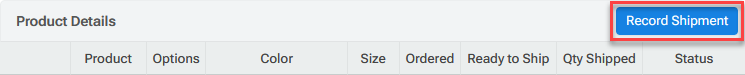 'Record Shipment' button