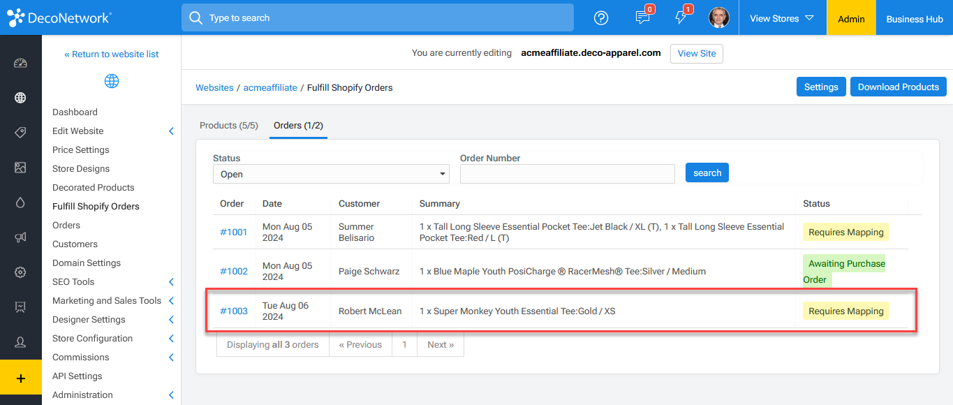 Shopify Order in DecoNetwork.png