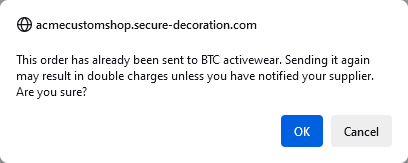 resend confirmation dialog