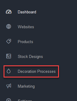 Decoration Processes Menu Item