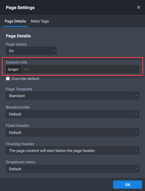 Page Settings Popup - Custom Page.png