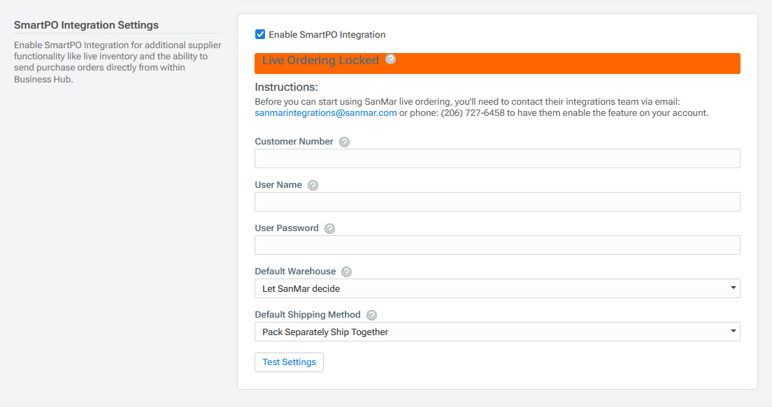 SanMar SmartPO Integration Settings.png