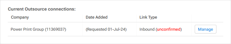 Inbound unconfirmed link request