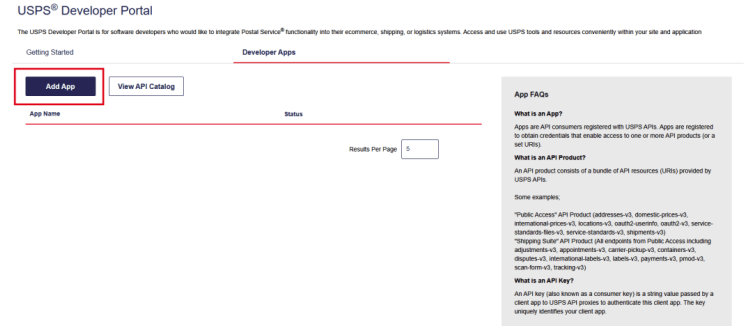 USPS Customer Onboarding Portal (COP) – Add App.png