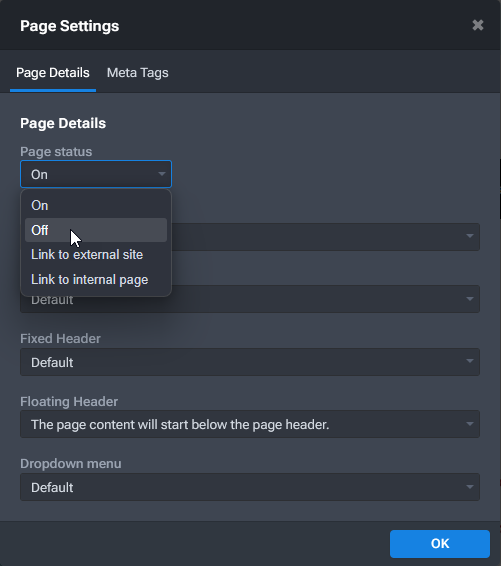 Advanced Settings - Page Status.png