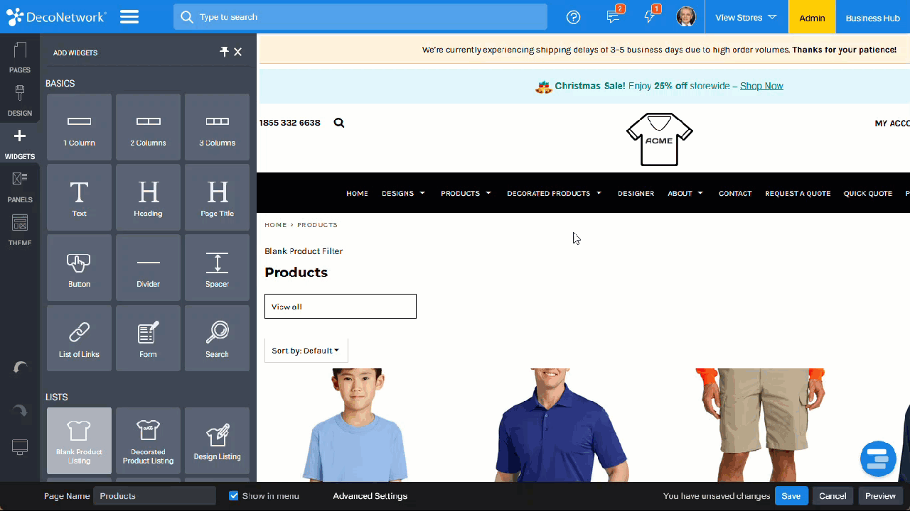 Dragging a Lists Widget Onto a Page.gif