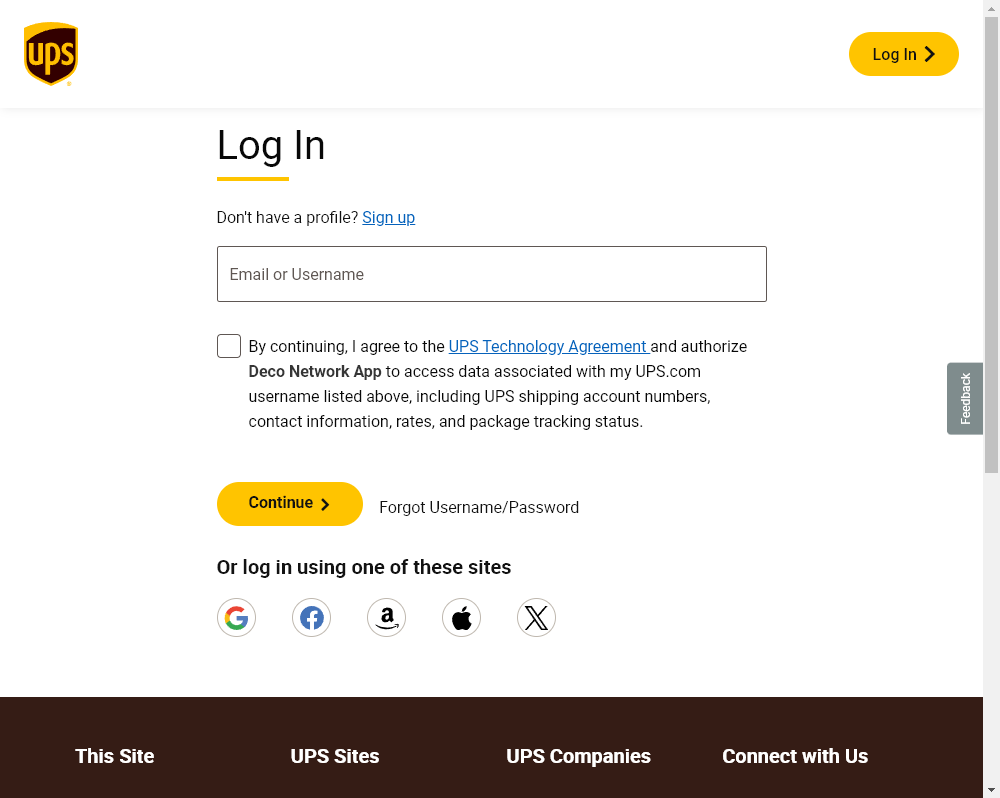 UPS Login