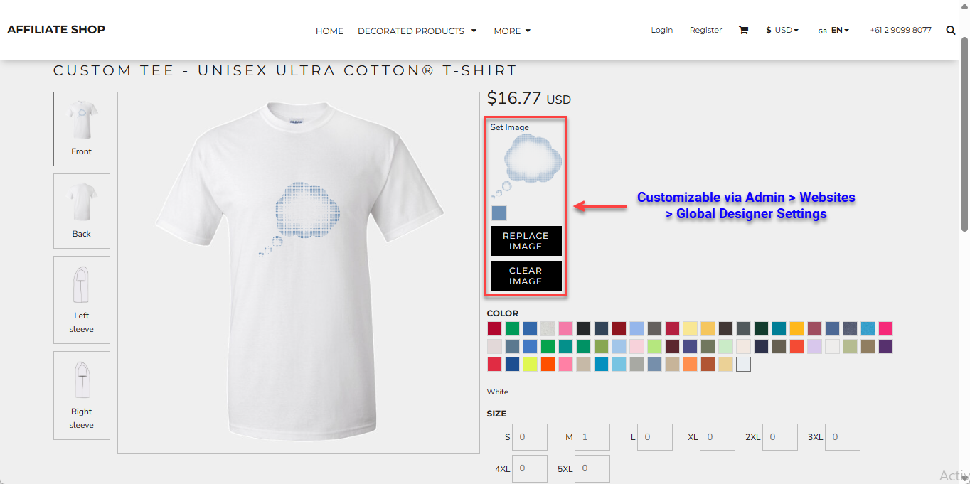Decorated Product Personalization Options
