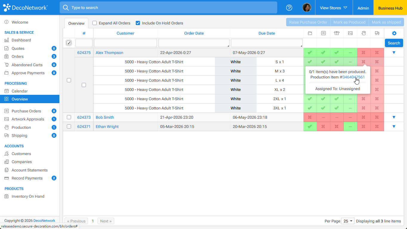 Set Product Status From Overview Tab
