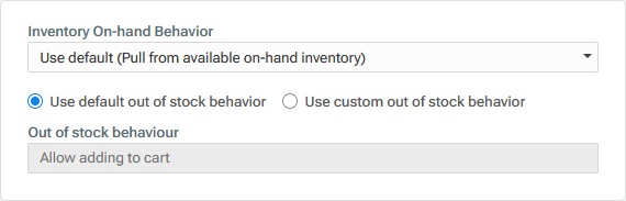 Product Inventory Settings