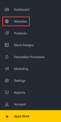 Websites Menu Item