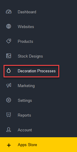 Decoration Processes Menu Item