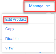 Edit Product Menu Item