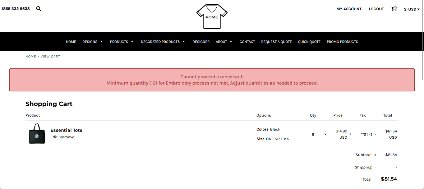 Checkout warning for a decoration process minimum quantity shortfall.png