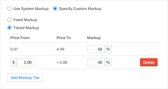 Catalog Markup Pricing Settings with Tiered Markup Configured.png