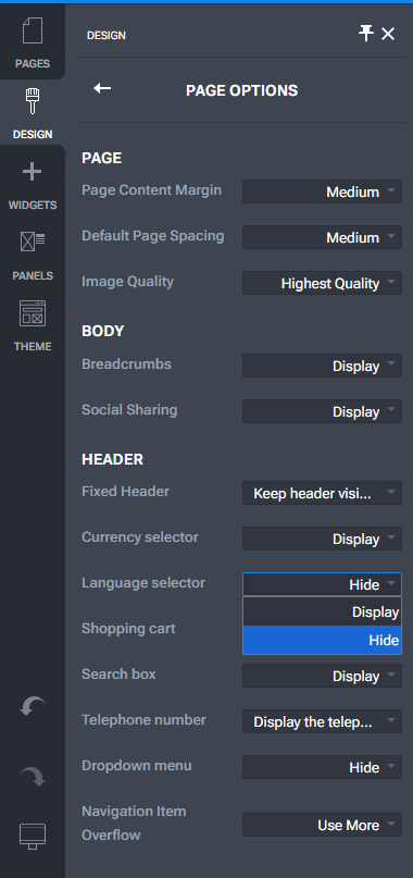 Languages Selector Option in the Website Page Options - Hide.png