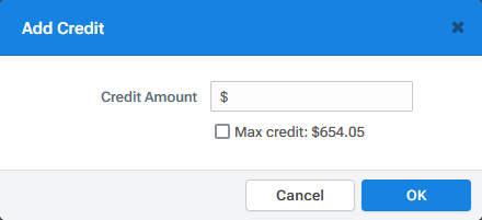 'Add Credit' button