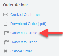 'Convert to Quote' action
