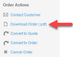 'Download Order' action