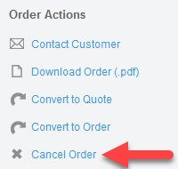 'Cancel Order' action