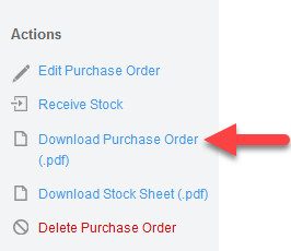 'Download Purchase Order' action